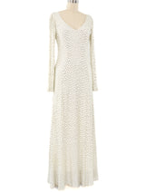 Mollie Parnis Metallic Sequin Embellished Maxi Dress Dress arcadeshops.com