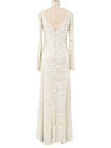 Mollie Parnis Metallic Sequin Embellished Maxi Dress Dress arcadeshops.com