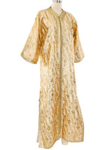 Button Front Metallic Brocade Caftan Dress arcadeshops.com
