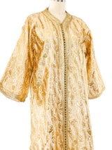 Button Front Metallic Brocade Caftan Dress arcadeshops.com