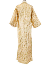 Button Front Metallic Brocade Caftan Dress arcadeshops.com