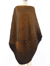 Issey Miyake Pleated Gold Sculptural Dress Dress arcadeshops.com