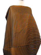 Issey Miyake Pleated Gold Sculptural Dress Dress arcadeshops.com