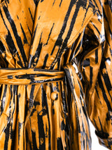 Printed Bronze Trench Coat Jacket arcadeshops.com
