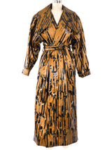 Printed Bronze Trench Coat Jacket arcadeshops.com