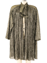 Krizia Metallic Gold Pleated Evening Jacket Jacket arcadeshops.com