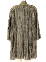 Krizia Metallic Gold Pleated Evening Jacket Jacket arcadeshops.com