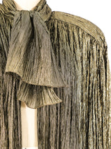 Krizia Metallic Gold Pleated Evening Jacket Jacket arcadeshops.com