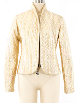 Metallic Gold Quilted Jacket Jacket arcadeshops.com