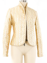 Metallic Gold Quilted Jacket Jacket arcadeshops.com