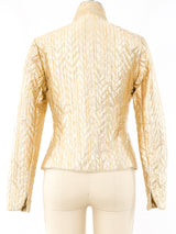 Metallic Gold Quilted Jacket Jacket arcadeshops.com