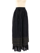 Lurex Striped Tiered Maxi Skirt Bottom arcadeshops.com
