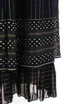 Lurex Striped Tiered Maxi Skirt Bottom arcadeshops.com