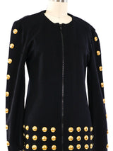 Goldtone Studded Knit Jacket Jacket arcadeshops.com