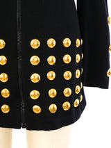 Goldtone Studded Knit Jacket Jacket arcadeshops.com