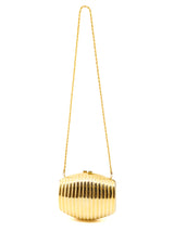 Ribbed Goldtone Convertible Clutch Accessory arcadeshops.com