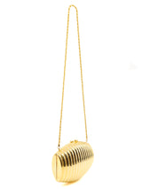 Ribbed Goldtone Convertible Clutch Accessory arcadeshops.com