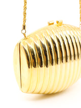 Ribbed Goldtone Convertible Clutch Accessory arcadeshops.com