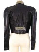 North Beach Leather Embellished Motorcycle Jacket Jacket arcadeshops.com