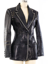 Gianni Versace Studded Leather Blazer Jacket arcadeshops.com