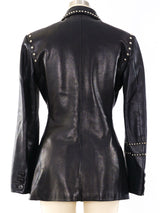 Gianni Versace Studded Leather Blazer Jacket arcadeshops.com