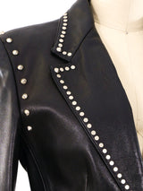 Gianni Versace Studded Leather Blazer Jacket arcadeshops.com
