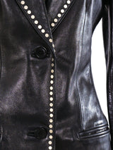 Gianni Versace Studded Leather Blazer Jacket arcadeshops.com