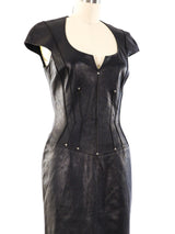 Thierry Mugler Studded Leather Dress Dress arcadeshops.com