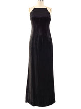 Gianni Versace Velvet and Chainmail Gown Dress arcadeshops.com