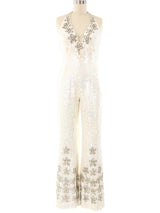 1970's Sequin Embellished Jumpsuit Ensemble Suit arcadeshops.com