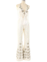 1970's Sequin Embellished Jumpsuit Ensemble Suit arcadeshops.com