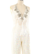 1970's Sequin Embellished Jumpsuit Ensemble Suit arcadeshops.com
