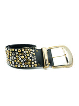 Michael Morrison Studded Black Leather Belt Accessory arcadeshops.com