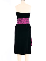 1984 Yves Saint Laurent Bow Accented Velvet Dress Dress arcadeshops.com