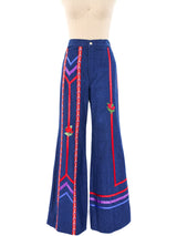 1970's Floral Ribbon Trimmed Denim Bottom arcadeshops.com