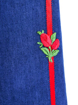 1970's Floral Ribbon Trimmed Denim Bottom arcadeshops.com