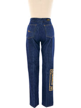 1970's Rolls Royce Embroidered Denim Bottom arcadeshops.com