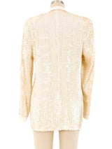 Giorgio Armani Ivory Sequin Blazer Jacket arcadeshops.com