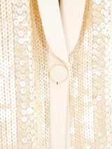 Giorgio Armani Ivory Sequin Blazer Jacket arcadeshops.com