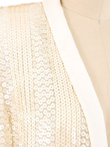 Giorgio Armani Ivory Sequin Blazer Jacket arcadeshops.com