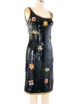 Victor Costa Jeweled Sequin Tank Dress Dress arcadeshops.com