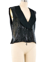 Whiting and Davis Black Chainmail Vest Top arcadeshops.com