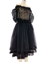 Romeo Gigli Off The Shoulder Ruffle Dress Dress arcadeshops.com