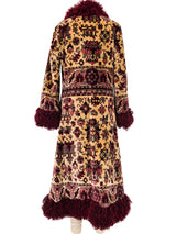 Anne Klein Fur Trimmed Tapestry Coat Outerwear arcadeshops.com