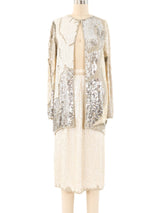 Halston Sequin Embellished Skirt Ensemble Suit arcadeshops.com