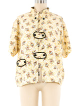 Printed Pajama Top Top arcadeshops.com