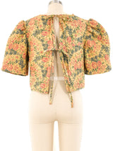 Quilted Floral Crop Top Top arcadeshops.com