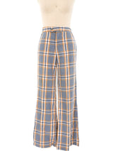 1970's Plaid Wide Leg Trousers Bottom arcadeshops.com