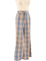 1970's Plaid Wide Leg Trousers Bottom arcadeshops.com