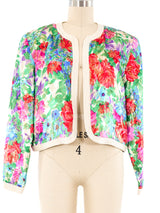Diane Freis Floral Cropped Jacket Jacket arcadeshops.com